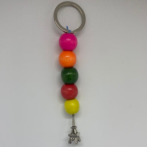 Multi colored Paris keychain
