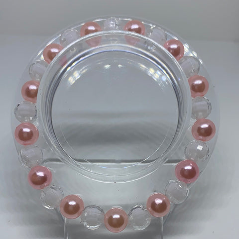 Light pink with shiny clear beads
